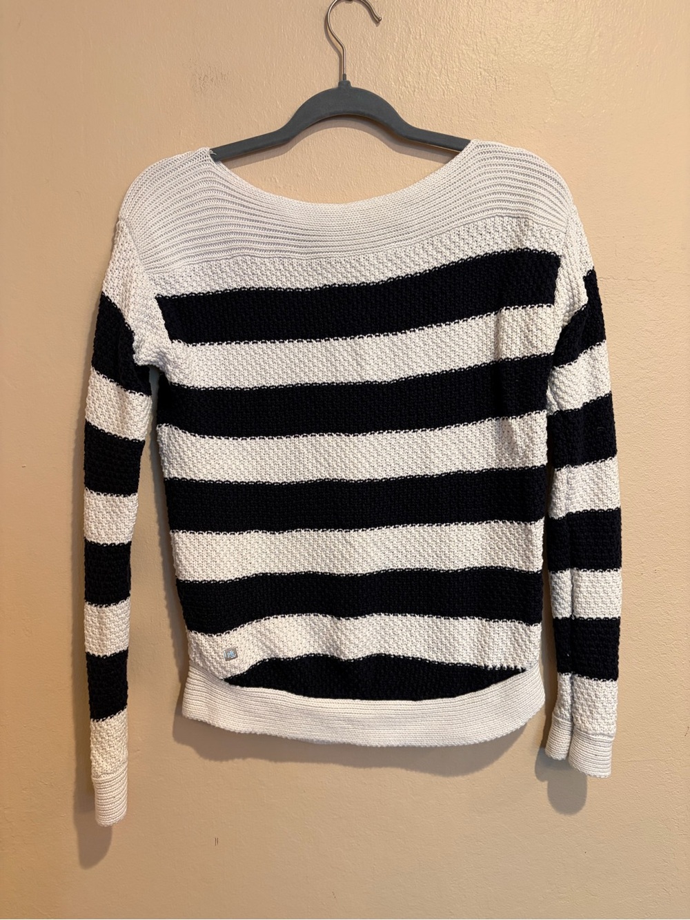 Ralph Lauren Navy and White Striped Knit Sweater, Classic and Preppy, size XS